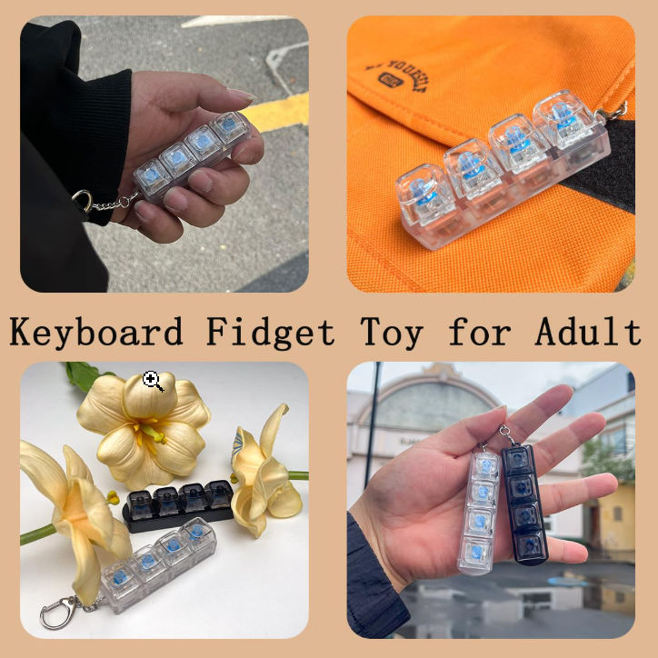 Fidget Keyboard Keychain (Premium Quality) by ForYourNeeds™