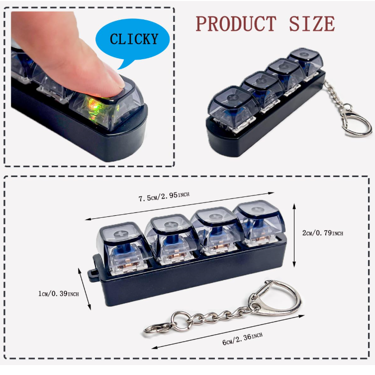 Fidget Keyboard Keychain (Premium Quality) by ForYourNeeds™