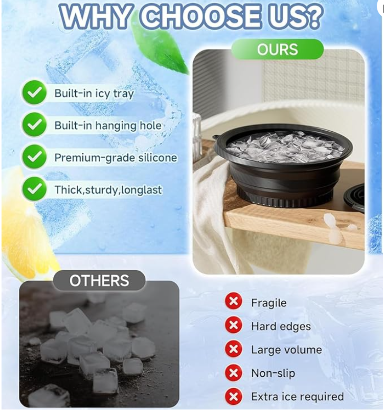 Collapsible Silicone Ice Facial Bowl by ForYourNeeds™