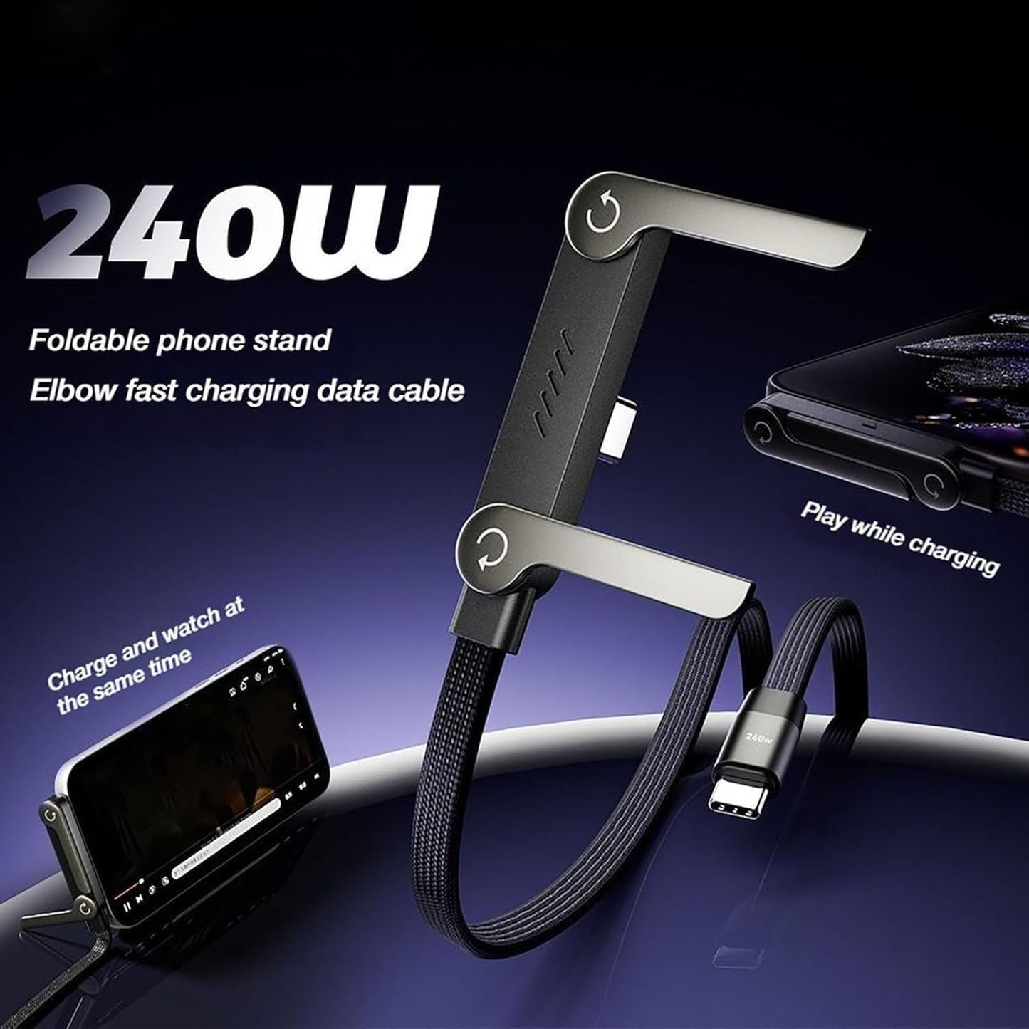 2-in-1 Fast Charging Cable with Stand by FYNstore™ (PREMIUM QUALITY)